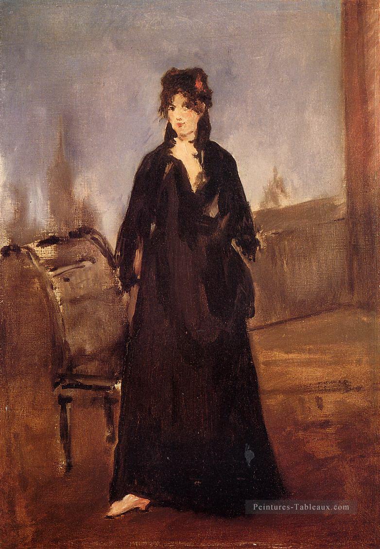 Jeune femme avec une chaussure rose Édouard Manet Peintures à l'huile
